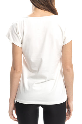 Памучна блуза с паднал ръкав, цвят екрю 5297