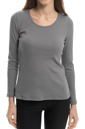 Сива блуза от памучен рипс 5210