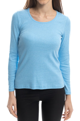 Светлосиня блуза от памучен рипс 5210