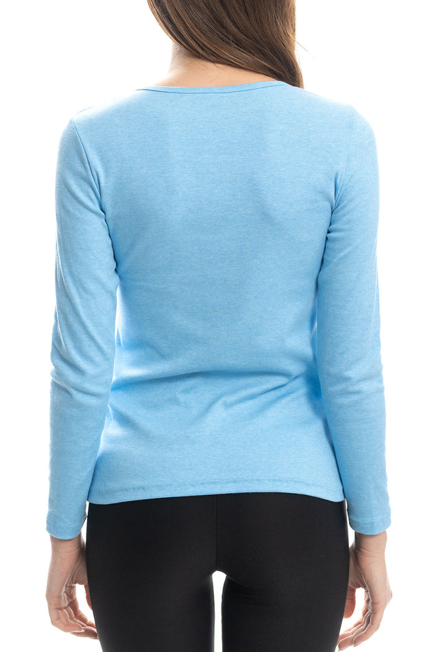 Светлосиня блуза от памучен рипс 5210