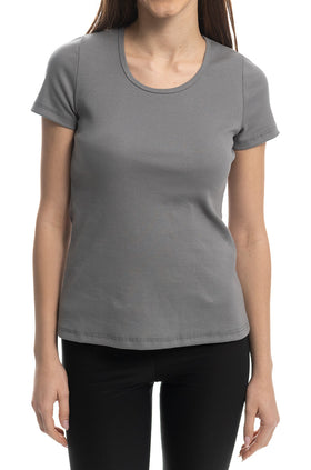 Сива блуза от памучен рипс 5209