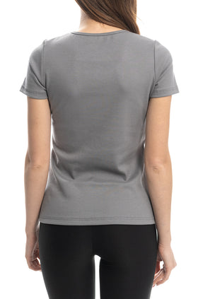 Сива блуза от памучен рипс 5209