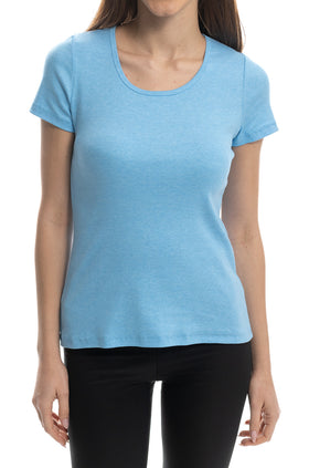 Светлосиня блуза от памучен рипс 5209