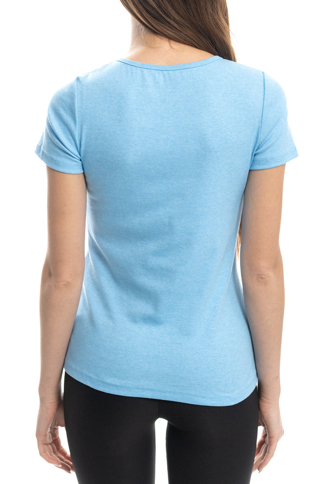 Светлосиня блуза от памучен рипс 5209