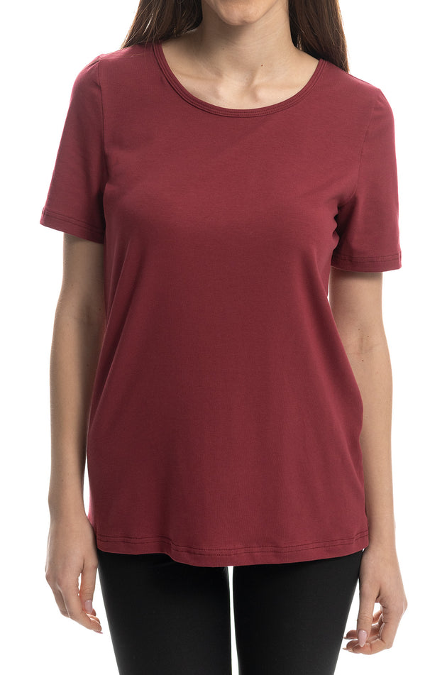 Памучна блуза, цвят бордо 540