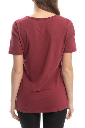 Памучна блуза, цвят бордо 540