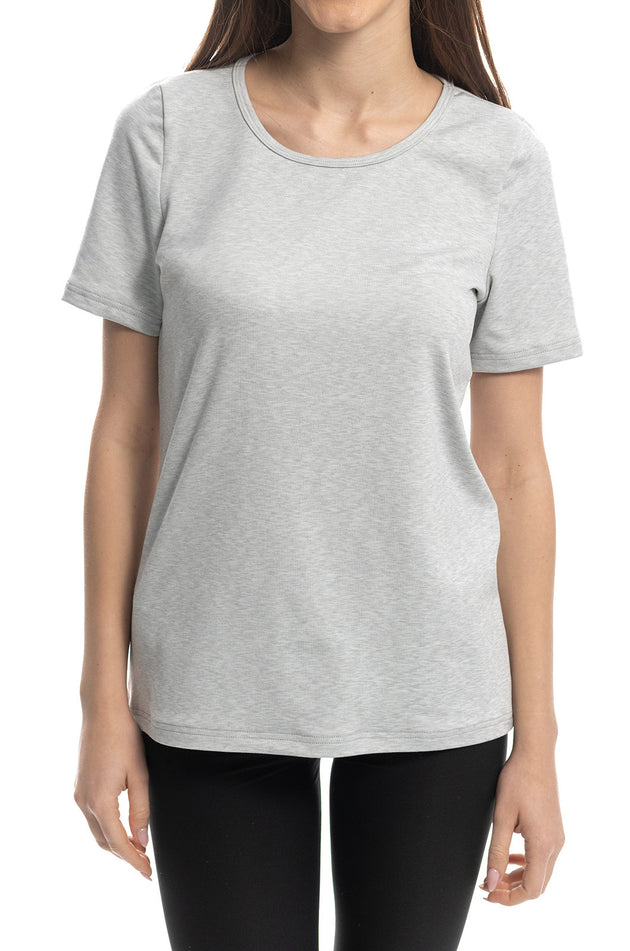 Памучна блуза, цвят сив меланж 540