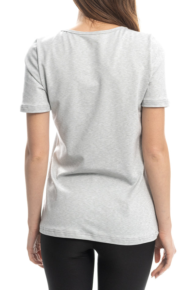 Памучна блуза, цвят сив меланж 540