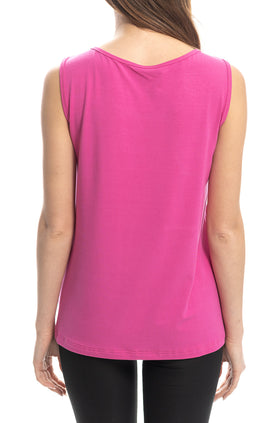 Тъмнорозов памучен потник 658