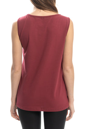 Памучен потник, цвят бордо 658