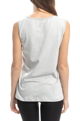 Памучен потник, цвят сив меланж 658