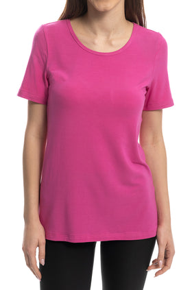 Тъмнорозова памучна блуза 540