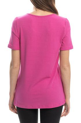 Тъмнорозова памучна блуза 540