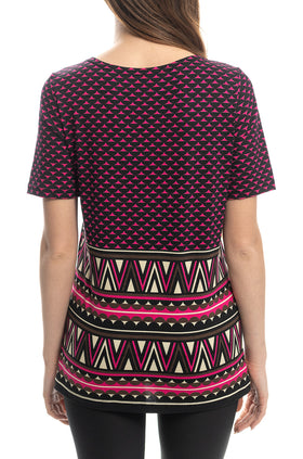 Ежедневна памучна блуза "Цикламен зигзаг" 5404