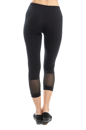 Черен памучен клин с триъгълни платки, маншети от тюл и дължина 7/8 34210-1