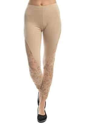 Телесен памучен клин с платка от флог 34208