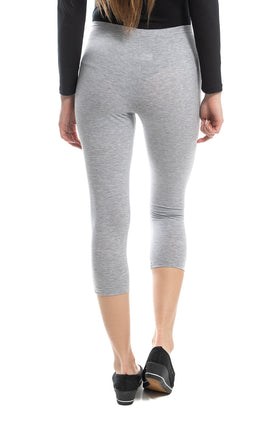 Светлосиво-меланжиран памучен клин за бременни, дължина 7/8 3500-78