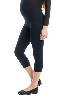 Тъмносин памучен клин за бременни, дължина 7/8 3500-78