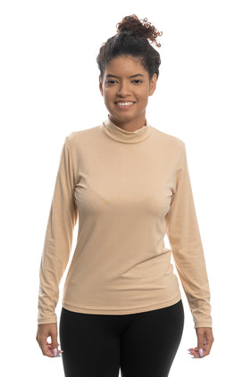 Бежова вълнена блуза (полуполо) 564