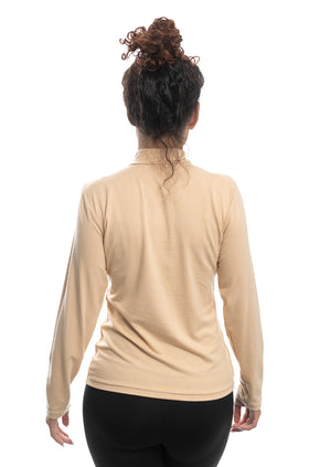 Бежова вълнена блуза (полуполо) 564