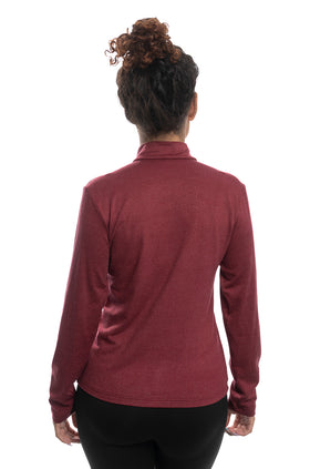 Вълнена блуза, цвят бордо (полуполо) 564