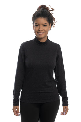 Черна вълнена блуза (полуполо) 564