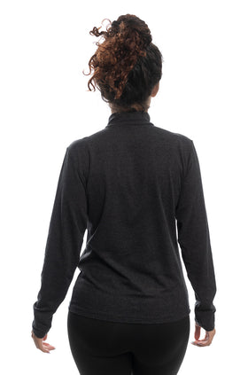 Черна вълнена блуза (полуполо) 564