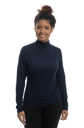 Тъмносиня вълнена блуза (полуполо) 564