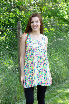 Къса памучна рокля "Хипнотизиращи кръгове" 809