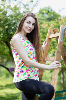 Памучен потник "Цветна любов" 657