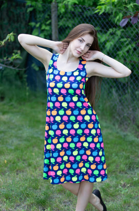 Памучна рокля "Цветни ябълки" 8092