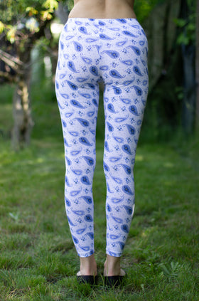 Памучен клин с щампа "Сини листа" 3423