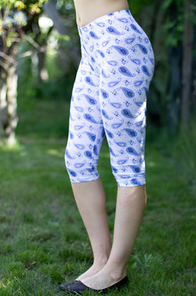 Памучен клин с щампа "Сини листа" 3421 (7/8)