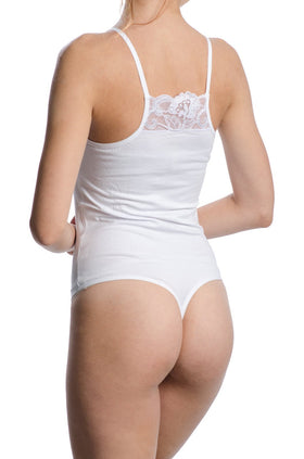 Бяло памучно дамско боди Б-102 (прашка)