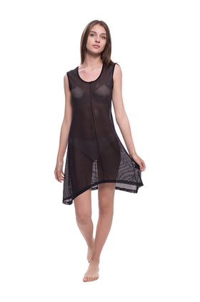 Плажен кафтан "Черна мрежа" 8092