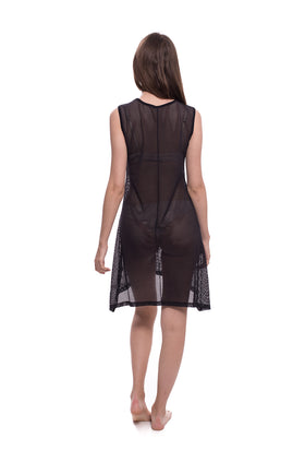 Плажен кафтан "Черна мрежа" 8092