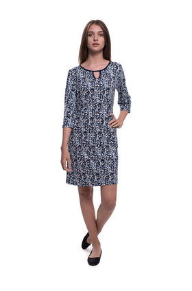 Памучна рокля "Синя мозайка" 807