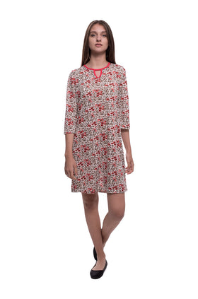 Памучна рокля "Коралови макове" 807