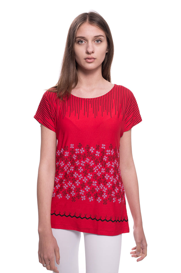 Памучна блуза, щампа "Носия" 5295-1