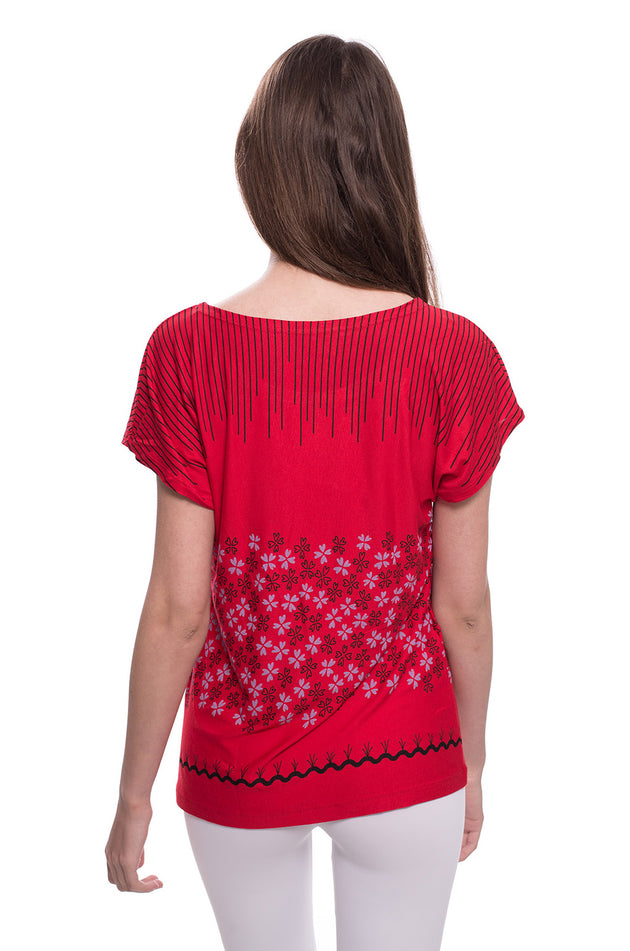 Памучна блуза, щампа "Носия" 5295-1