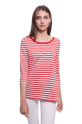 Памучна блуза "Бяло-червено райе" 5401