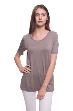 Памучна блуза, цвят капучино 540