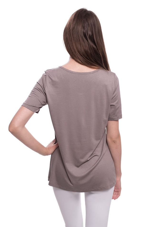 Памучна блуза, цвят капучино 540