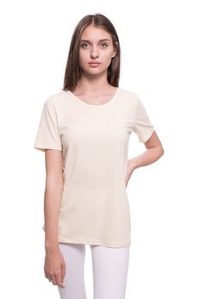 Памучна блуза, цвят шампанско 540