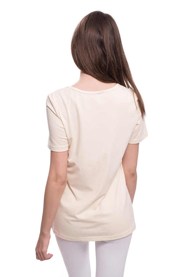 Памучна блуза, цвят шампанско 540