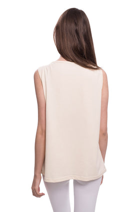 Памучен потник, цвят шампанско 658