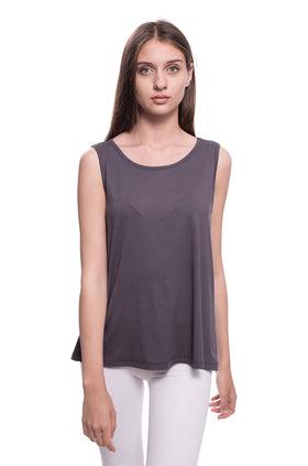 Сив памучен потник 658