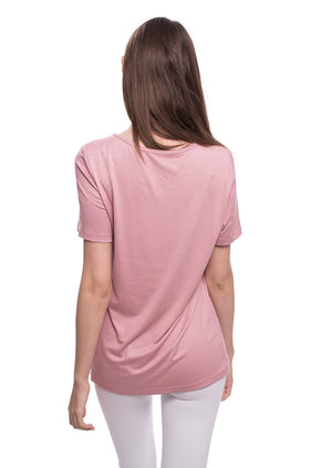 Памучна блуза, цвят пепел от рози 540