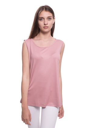 Памучен потник, цвят пепел от рози 658