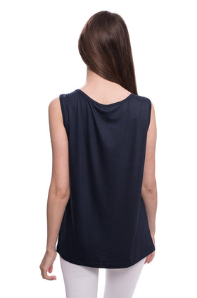 Тъмносин памучен потник 658